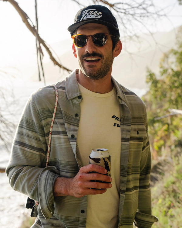 Retro Script Flat Brim Hat - Black