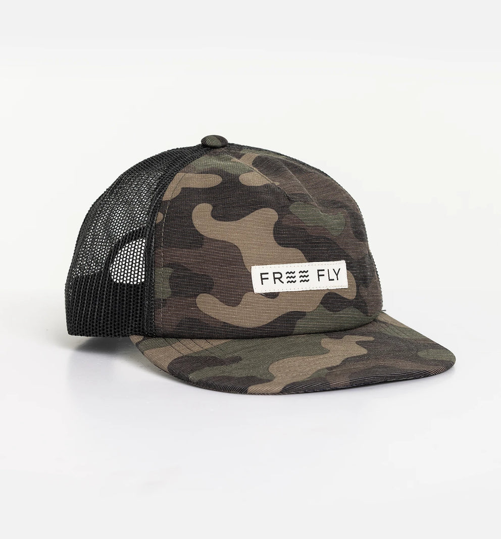 Reverb Packable Trucker Hat - Woodland Camo – Free Fly Apparel Reverb Packable Trucker Hat - Woodland Camo – Free Fly Apparel