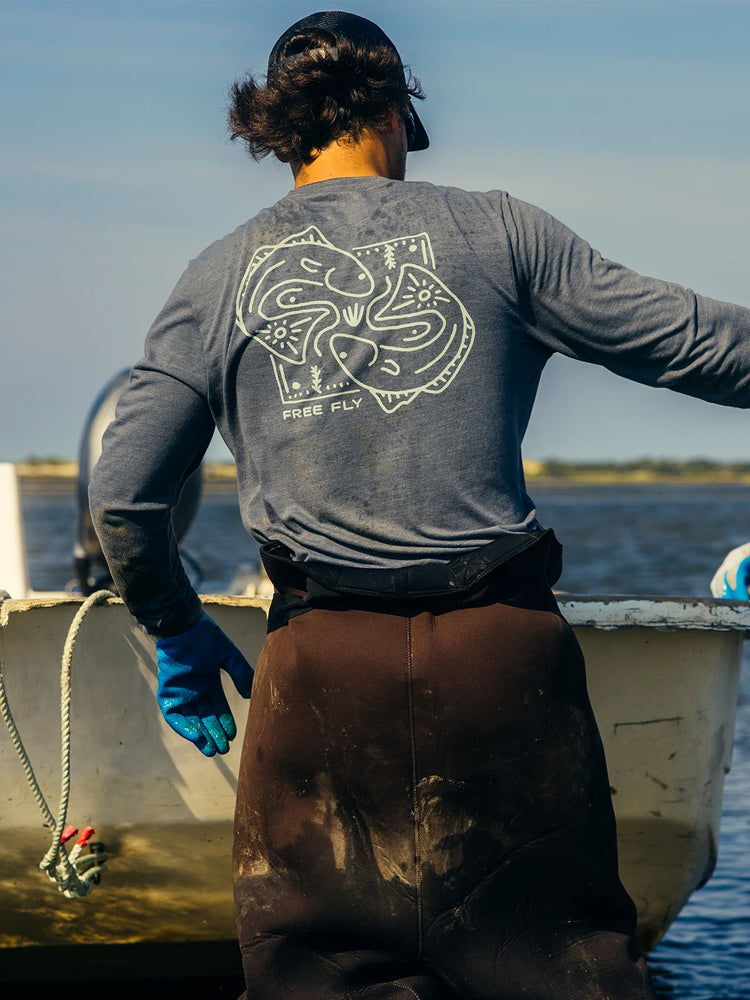 Dueling Reds Long Sleeve - Heather Storm Cloud