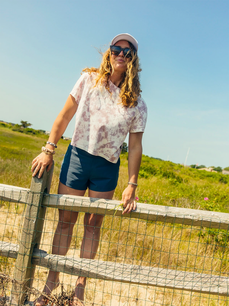 Women's Embroidered Logo Tee - Fig Tie Dye