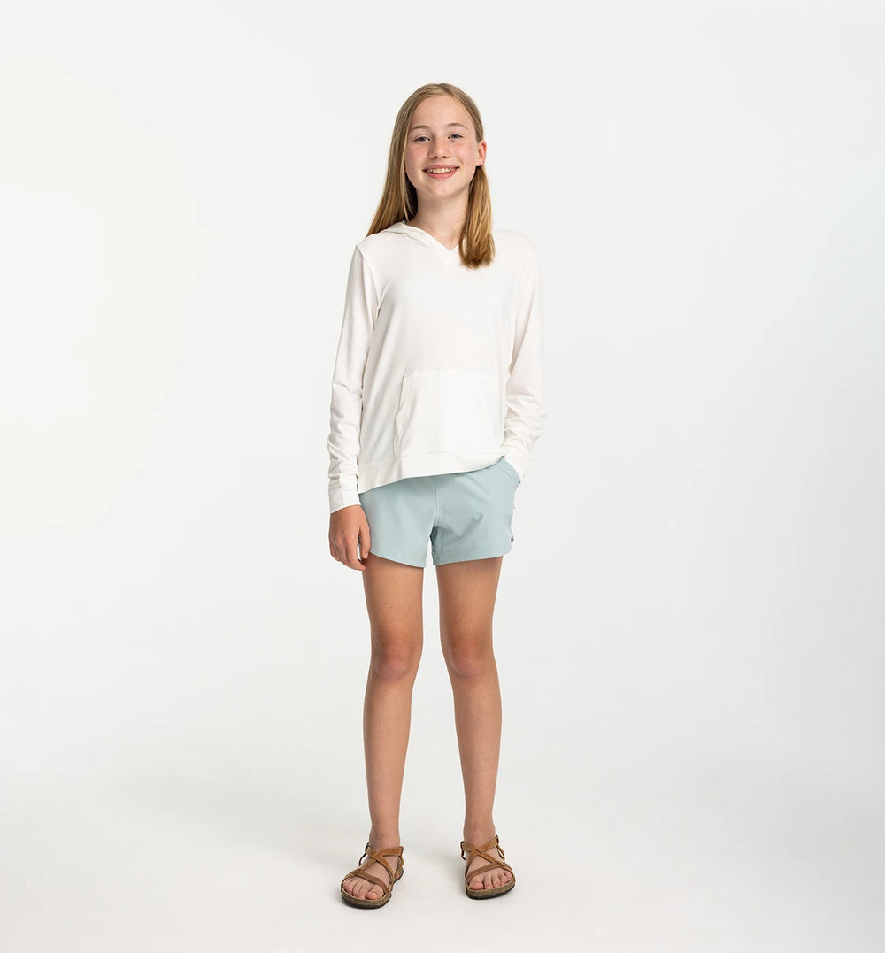 Girls' Bamboo Shade Hoodie - Bright White second image