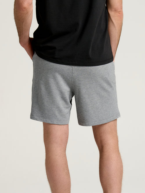 Men's Bamboo Lightweight Fleece Short - Heather Grey
