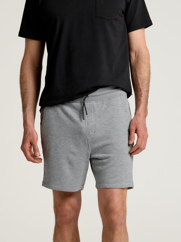 Men's Bamboo Lightweight Fleece Short - Heather Grey