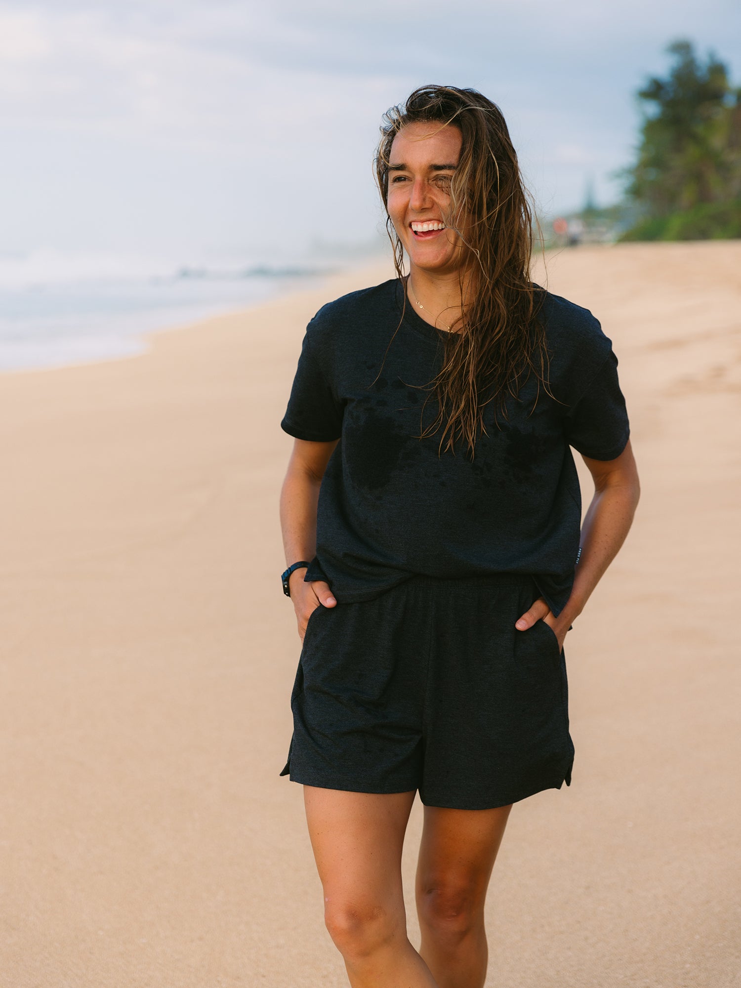 Women's Bamboo Flex Sunday Short - Heather Black – Free Fly Apparel