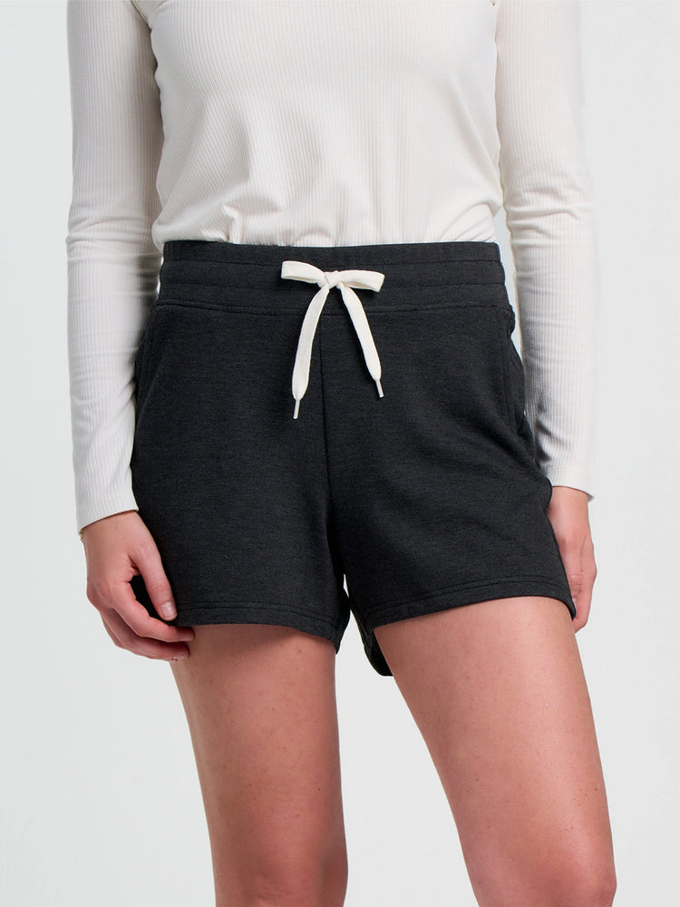 Women's Bamboo Lightweight Fleece Short - Heather Black