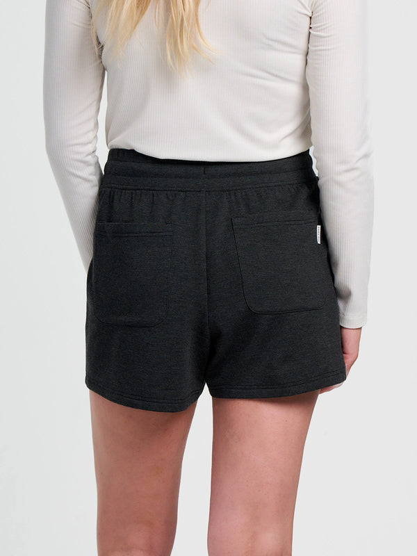 Women's Bamboo Lightweight Fleece Short - Heather Black