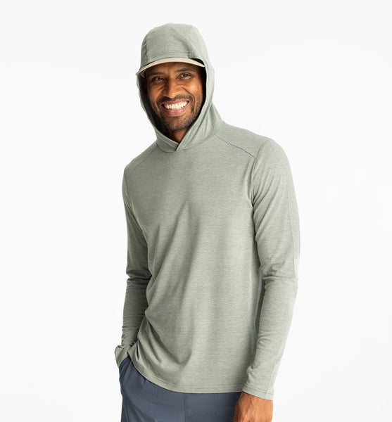 Free Fly Men's Bamboo Shade Hoodie - Heather Aspen Grey, M