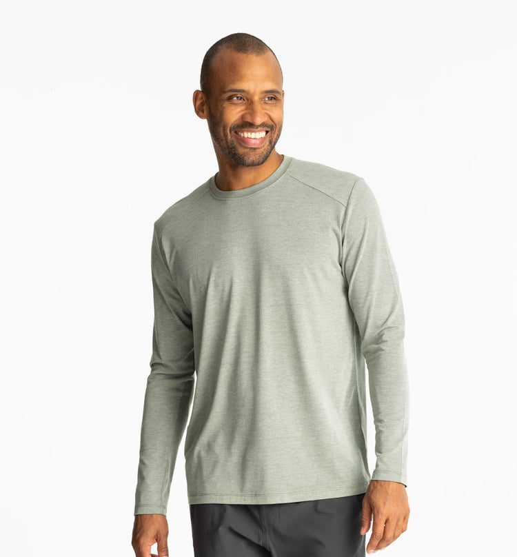 Men's Bamboo Shade Long Sleeve - Heather Agave Green