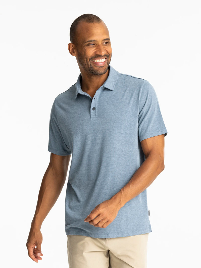 Men's Bamboo Flex Polo II - Heather Deepwater – Free Fly Apparel