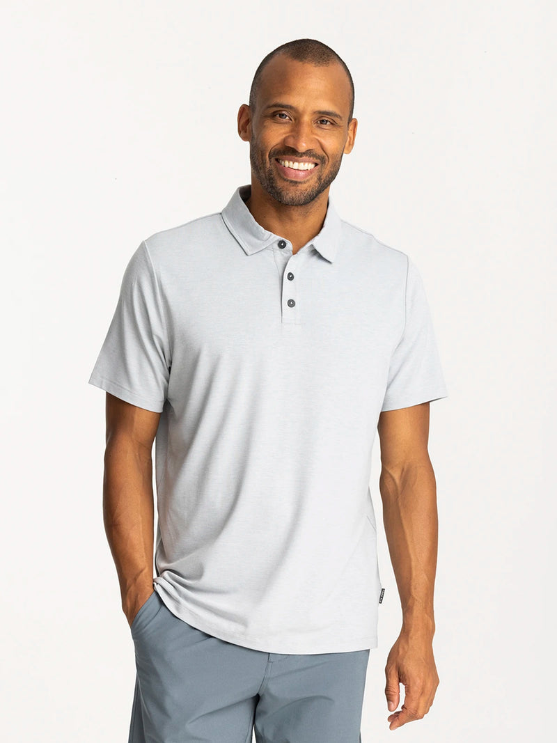 Men's Bamboo Flex Polo II - Heather Aspen Grey – Free Fly Apparel