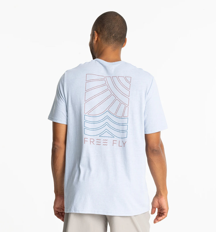 Sun and Surf Pocket Tee - Heather Cays Blue