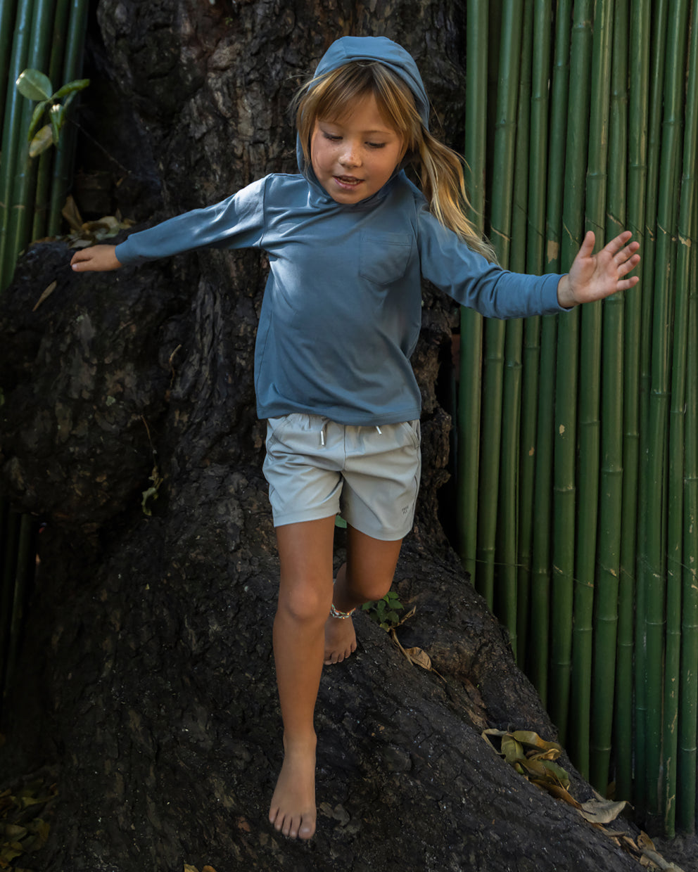 Toddler Bamboo Shade Hoodie - Pacific Blue