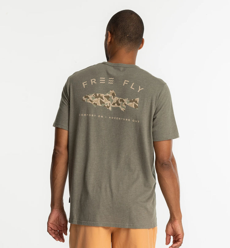 Trout Camo Pocket Tee - Heather Fatigue