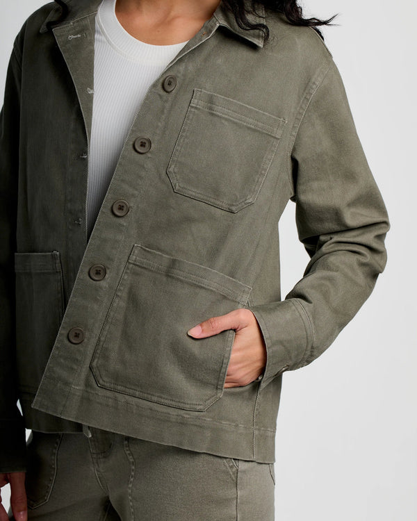 Women's Folly Twill Chore Coat - Smokey Olive
