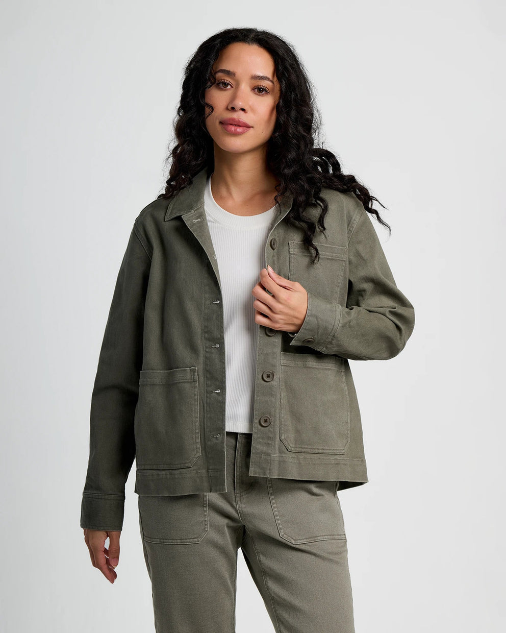 Women's Folly Twill Chore Coat Smokey Olive – Free Fly Apparel