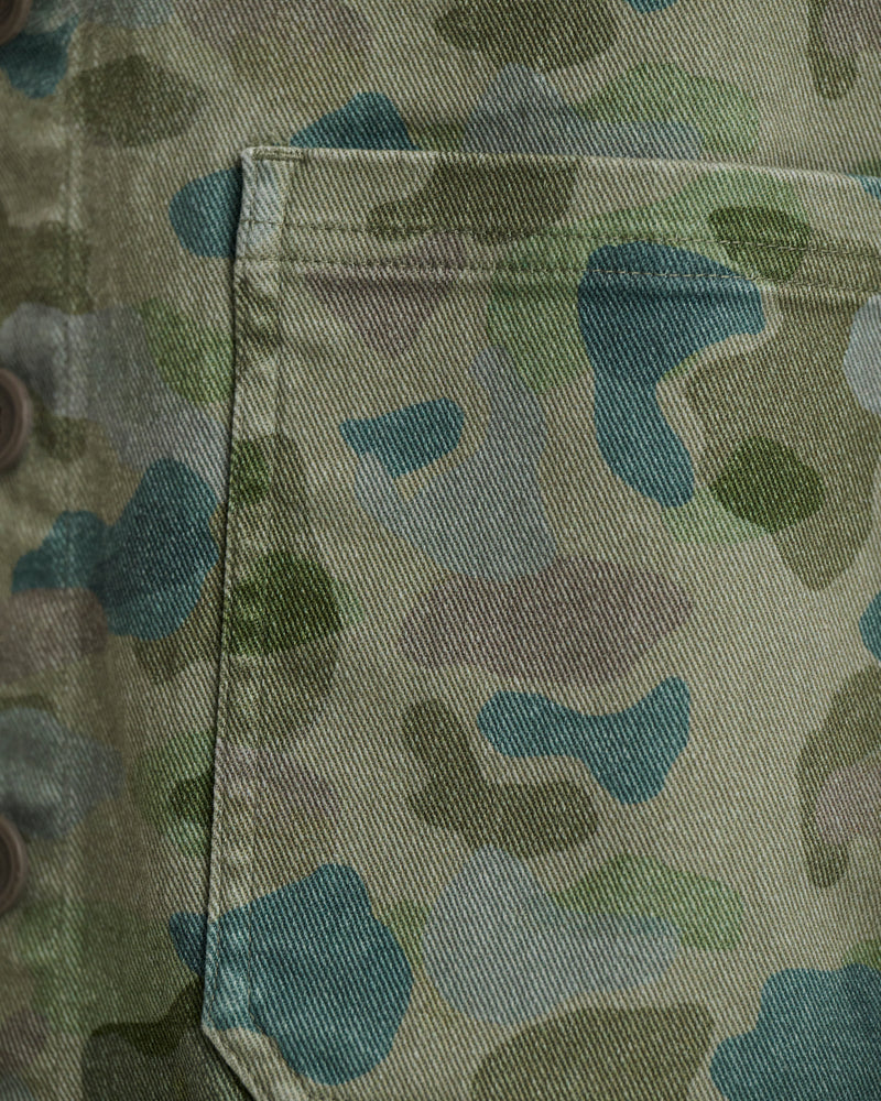 Women's Folly Twill Chore Coat - Watercolor Camo Oil Green