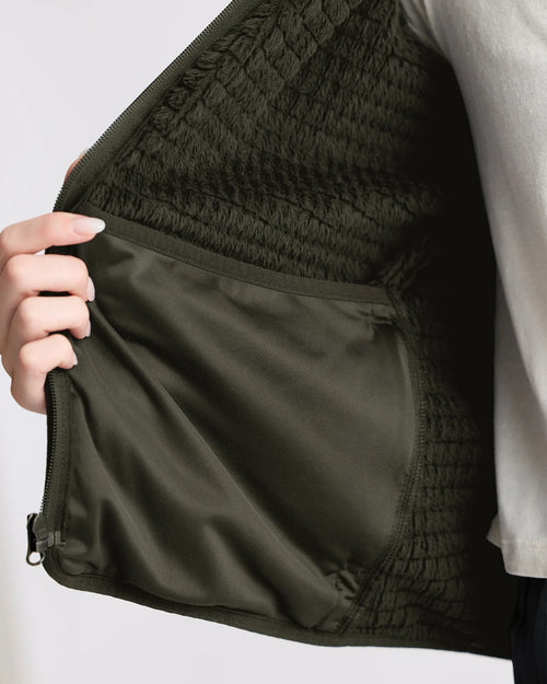 Women's Gridback Fleece Jacket - Dark Forest