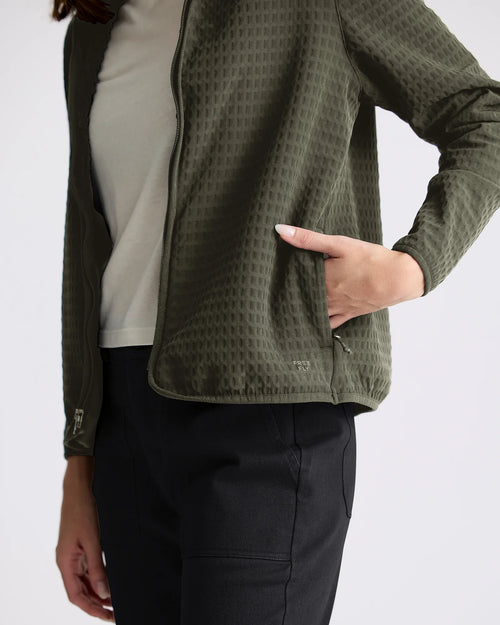 Women's Gridback Fleece Jacket - Dark Forest