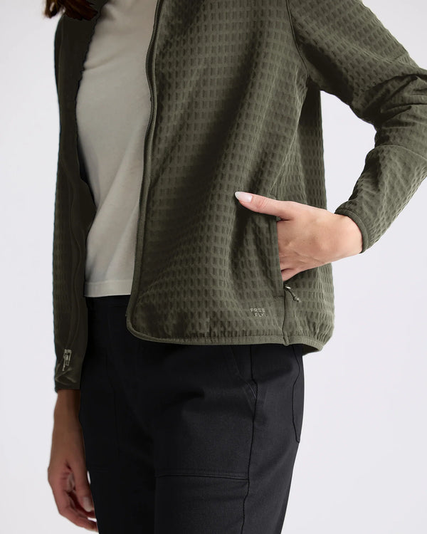 Women's Gridback Fleece Jacket - Dark Forest