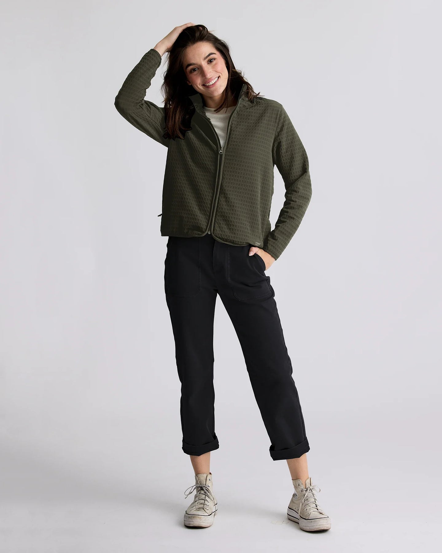 Women's Gridback Fleece Jacket - Dark Forest