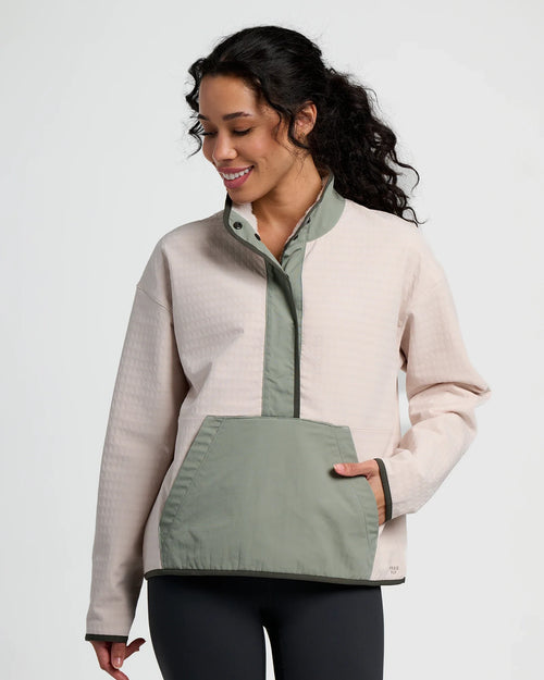 Women's Gridback Fleece Snap Pullover - Forest