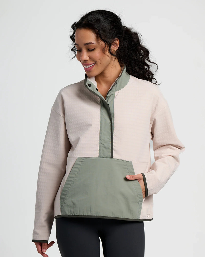 Women's Gridback Fleece Snap Pullover - Forest