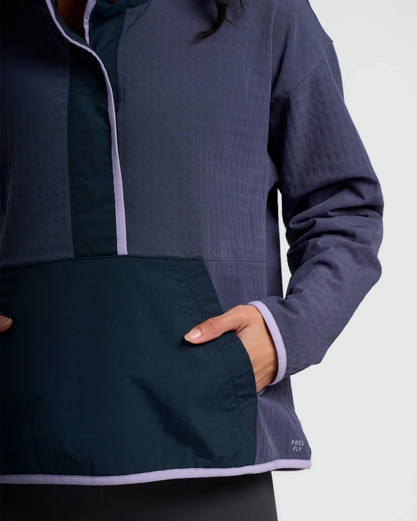 Women's Gridback Fleece Snap Pullover - Dusk