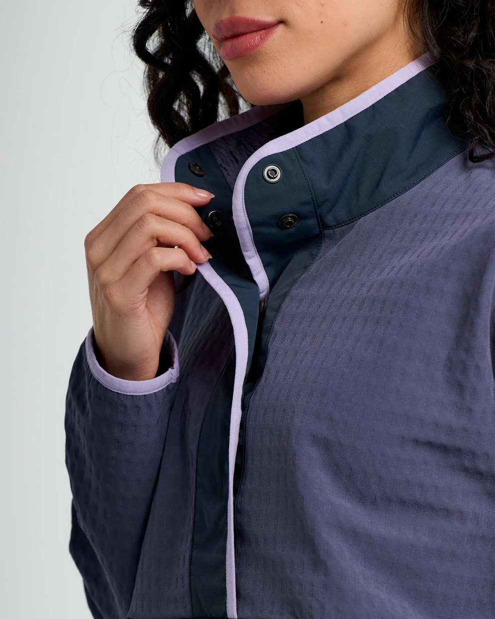Women's Gridback Fleece Snap Pullover - Dusk