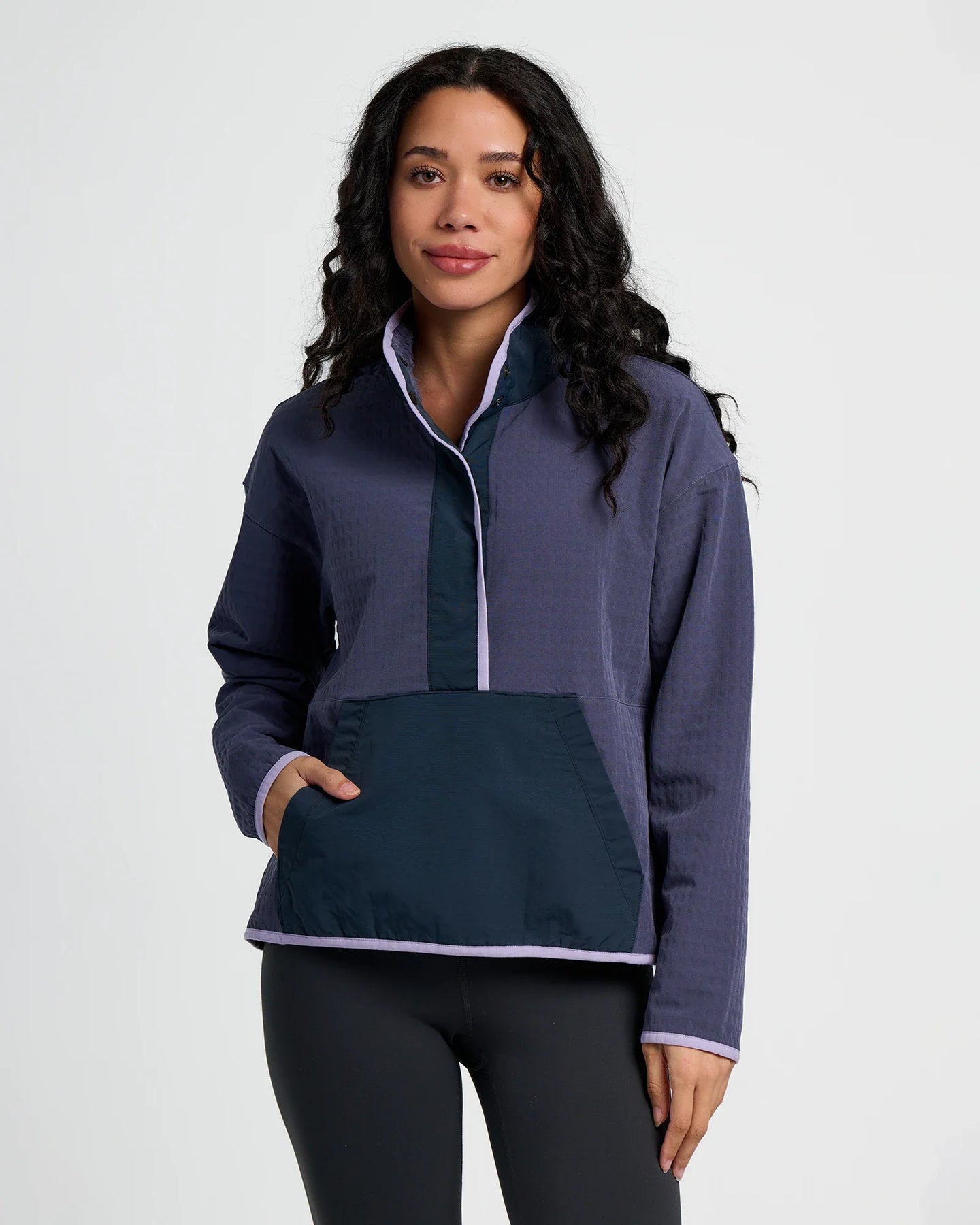 Women's Gridback Fleece Snap Pullover - Dusk