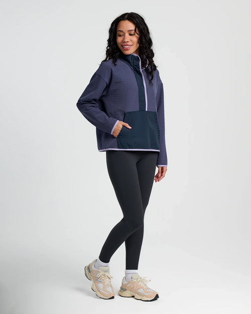 Women's Gridback Fleece Snap Pullover - Dusk