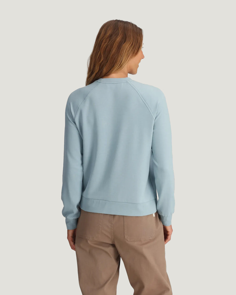 Women's Bamboo Lightweight Fleece Crew - Ocean Mist