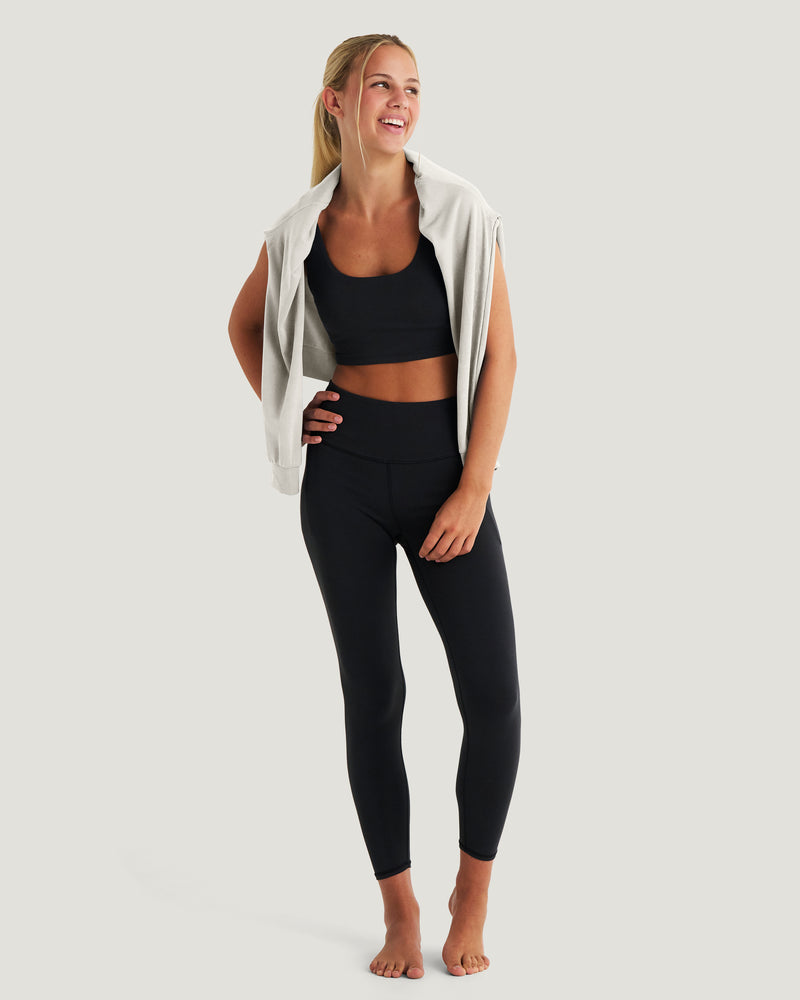 Women's Bamboo Lightweight Fleece Crew - Off White Heather