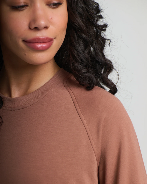 Women's Bamboo Lightweight Fleece Crew - Nutmeg