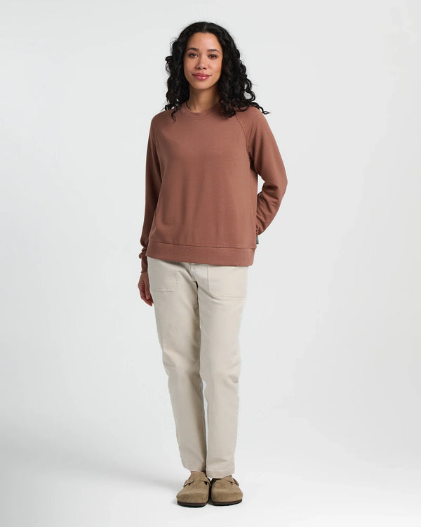 Women's Bamboo Lightweight Fleece Crew - Nutmeg