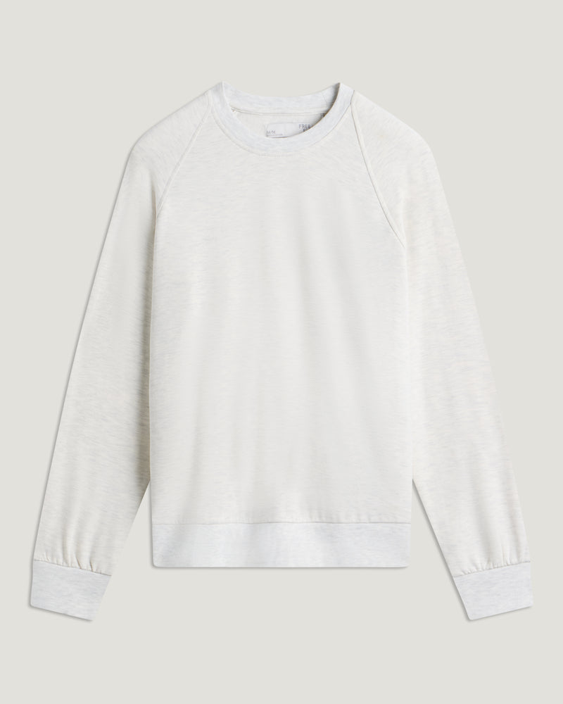 Women's Bamboo Lightweight Fleece Crew - Off White Heather
