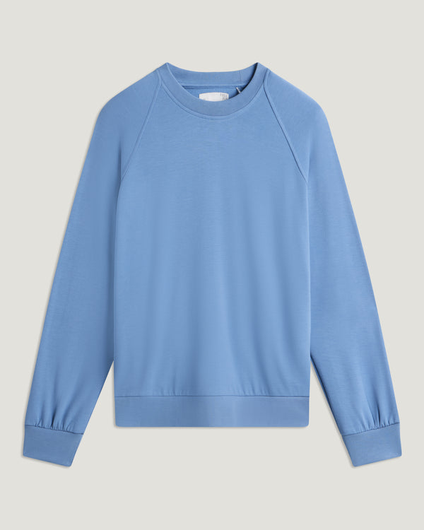 Women's Bamboo Lightweight Fleece Crew - Windward Blue