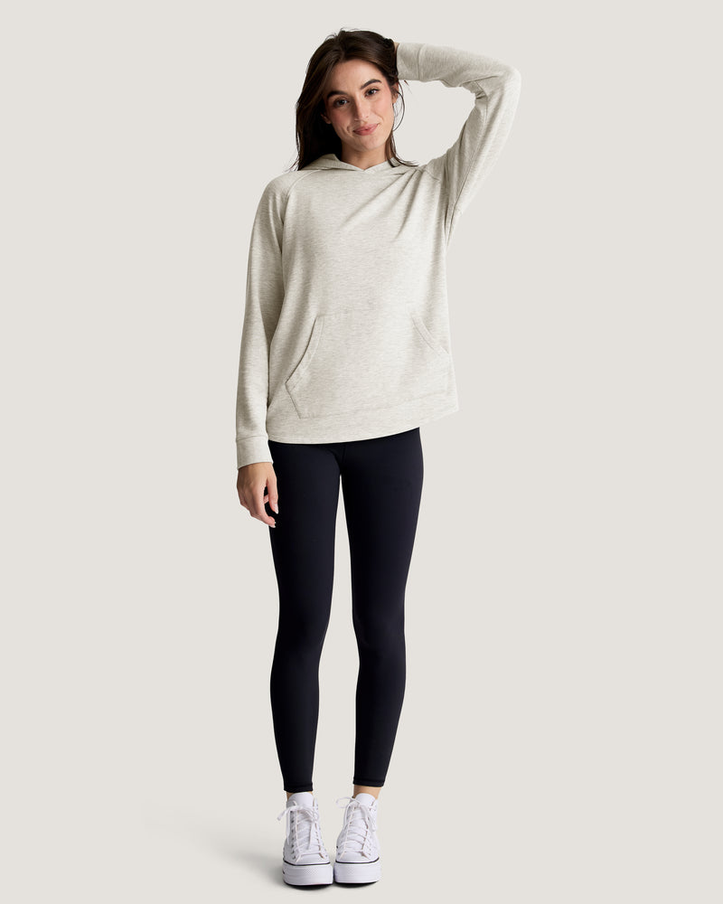 Women's Bamboo Lightweight Fleece Hoodie - Off White Heather