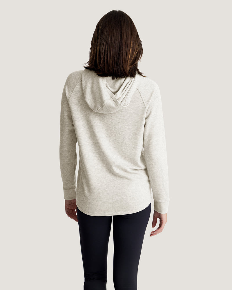 Women's Bamboo Lightweight Fleece Hoodie - Off White Heather