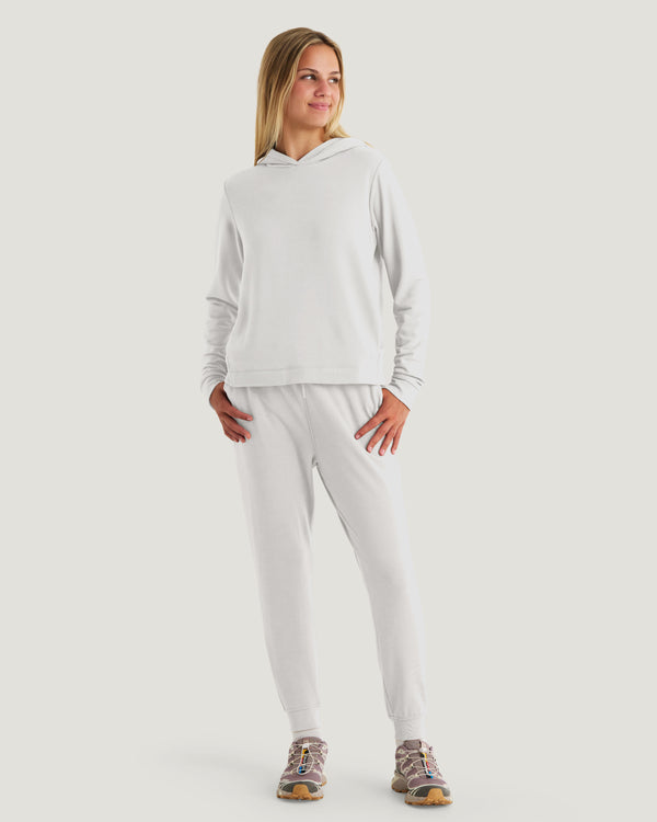 Women's Bamboo Lightweight Fleece Jogger - Off White Heather