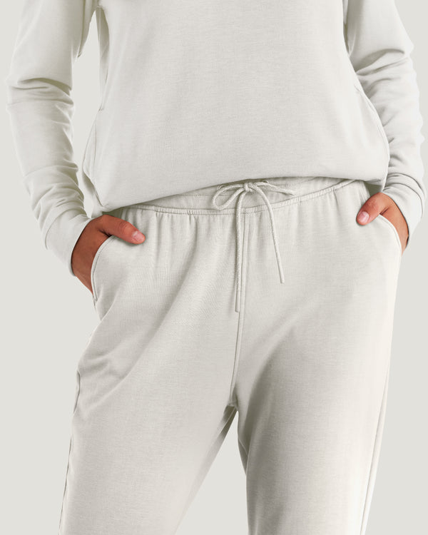 Women's Bamboo Lightweight Fleece Jogger - Off White Heather