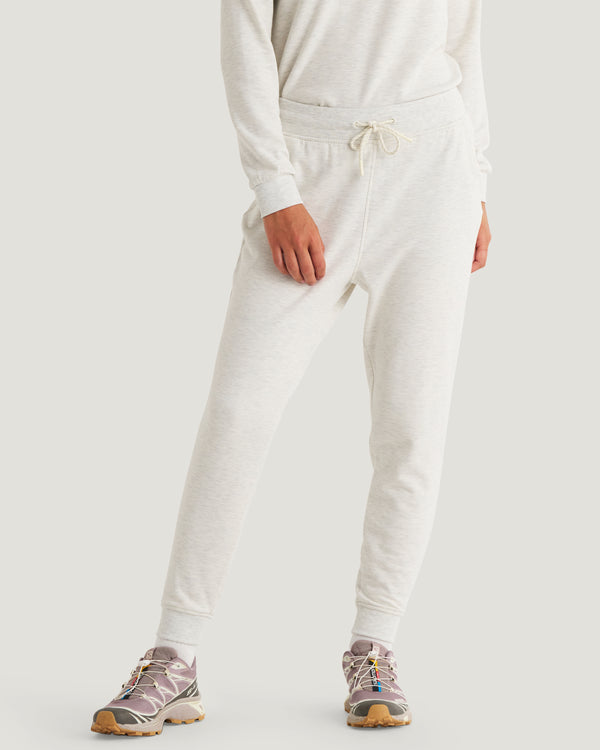 Women's Bamboo Lightweight Fleece Jogger - Off White Heather