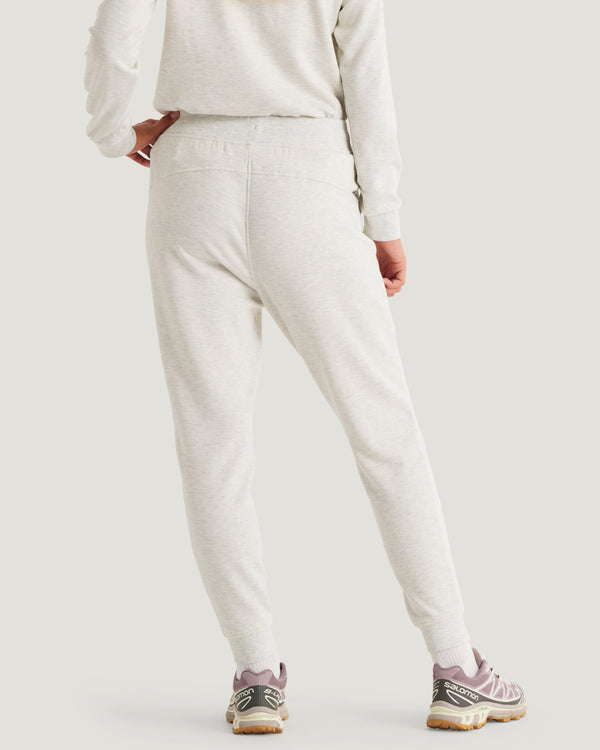 Women's Bamboo Lightweight Fleece Jogger - Off White Heather