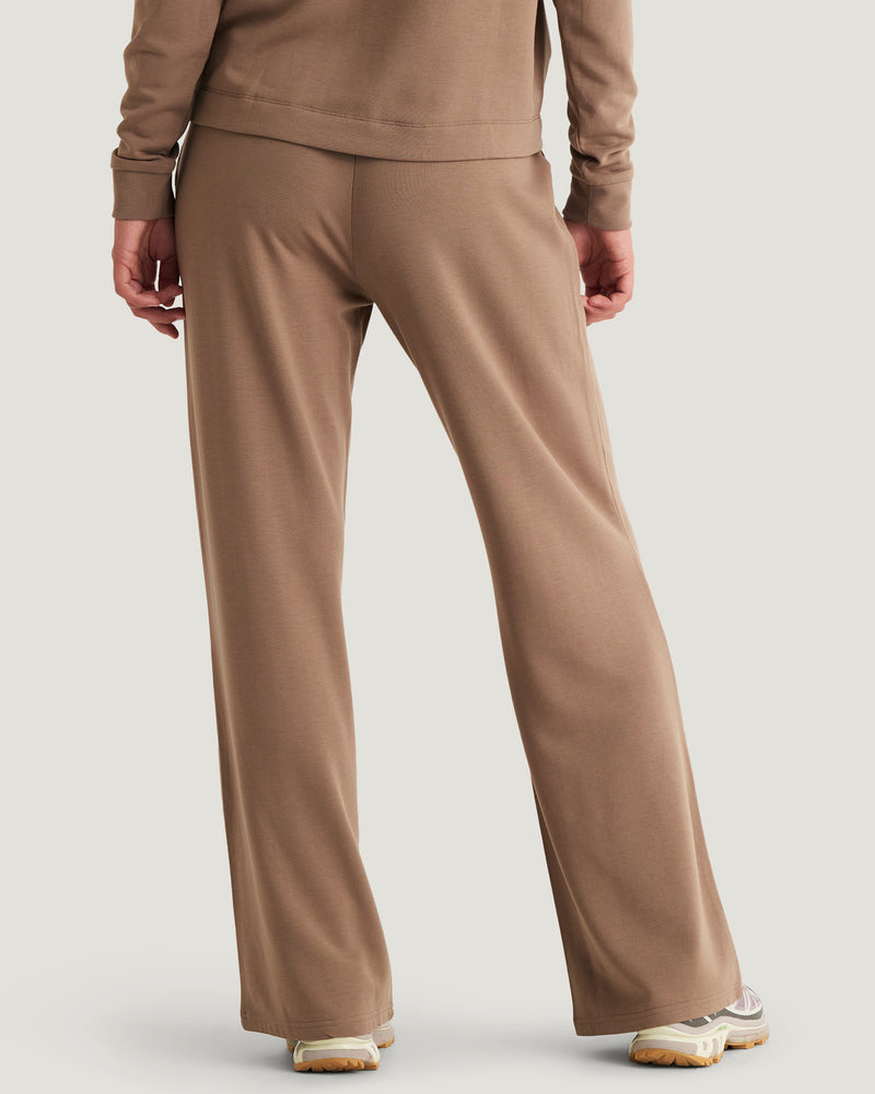 Women's Bamboo Lightweight Fleece Wide Leg Pant - Fossil
