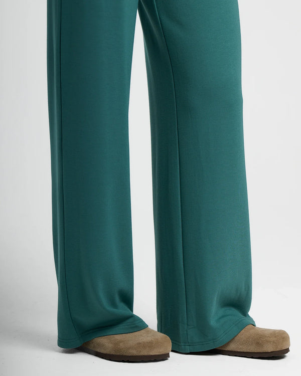 Women's Bamboo Lightweight Fleece Wide Leg Pant - Sea Pine