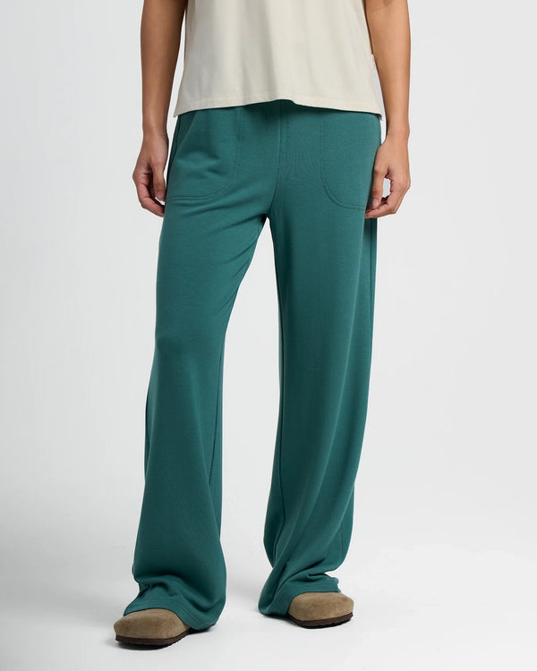 Women's Bamboo Lightweight Fleece Wide Leg Pant - Sea Pine