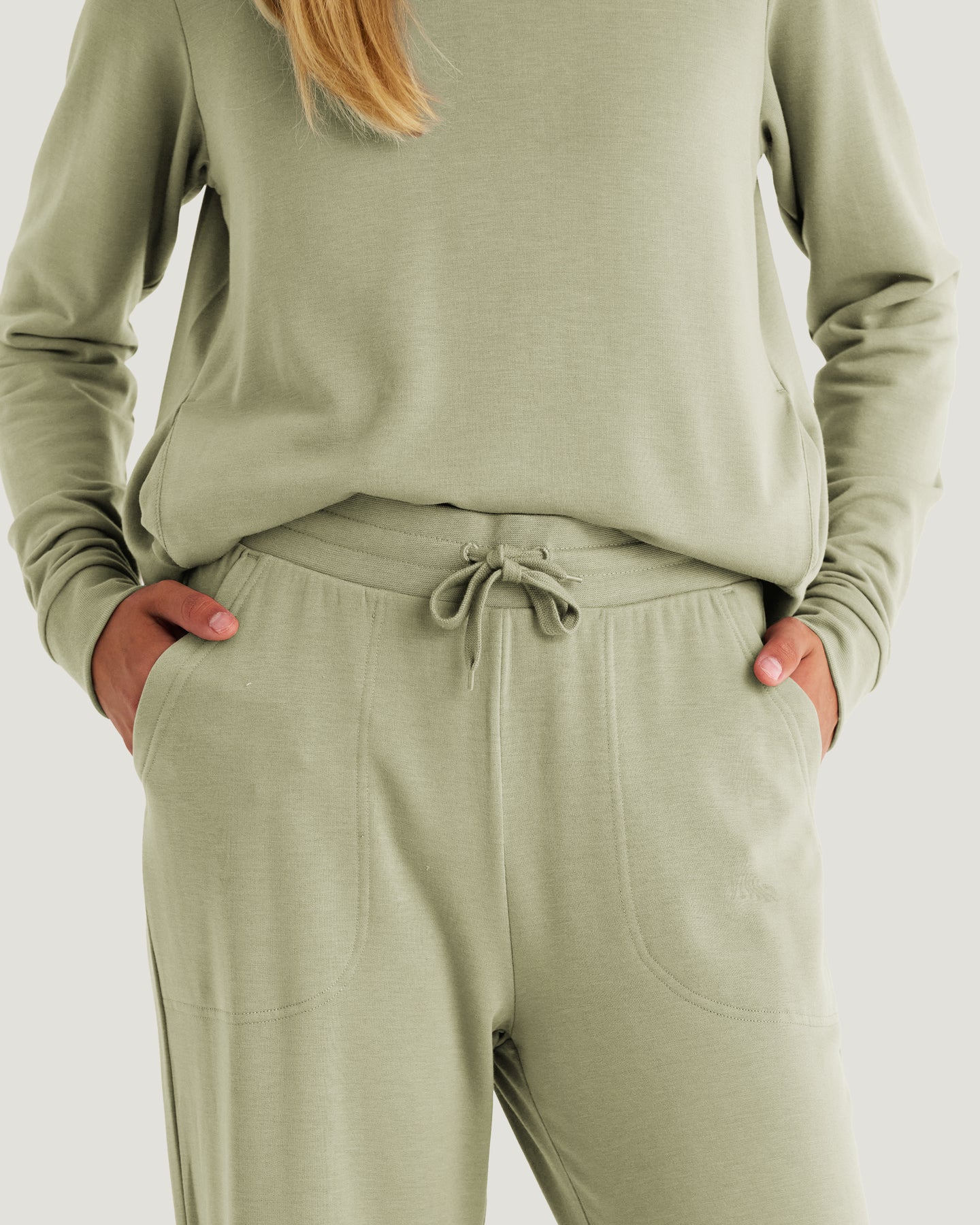 Women's Bamboo Lightweight Fleece Wide Leg Pant - Tea