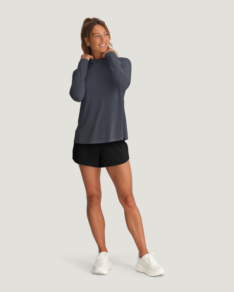 Women's Bamboo Lightweight Hoodie II - Storm Cloud