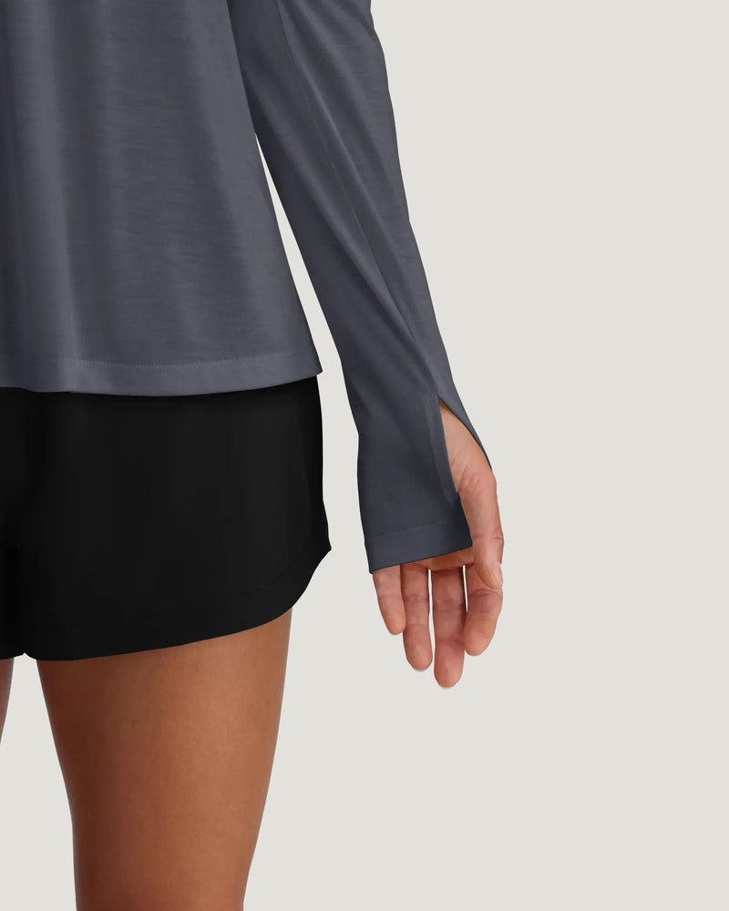 Women's Bamboo Lightweight Hoodie II - Storm Cloud