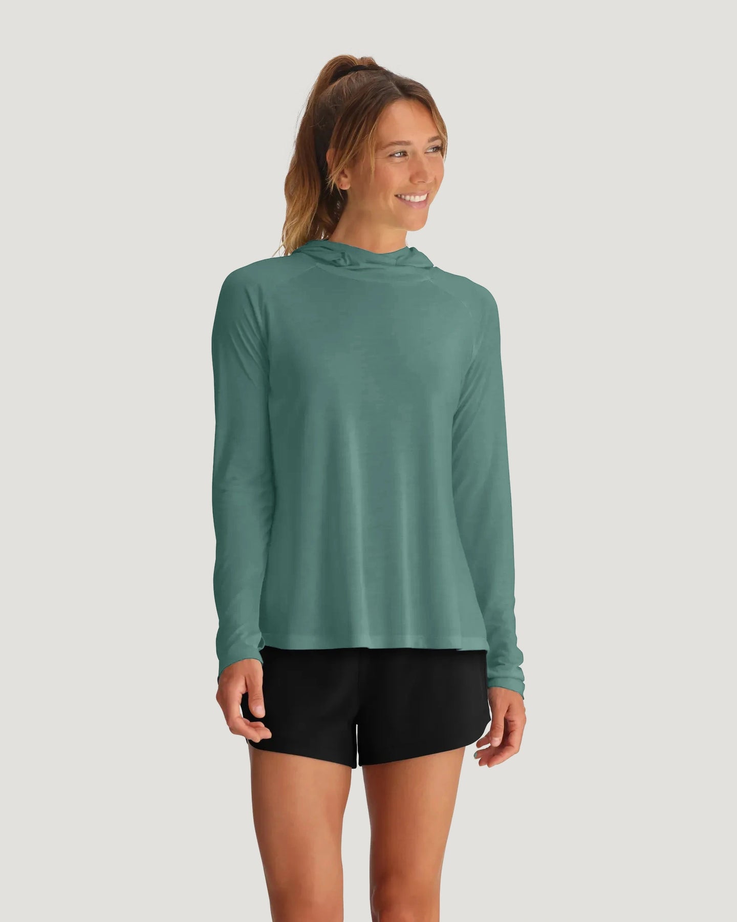 Women's Bamboo Lightweight Hoodie II - Sea Pine