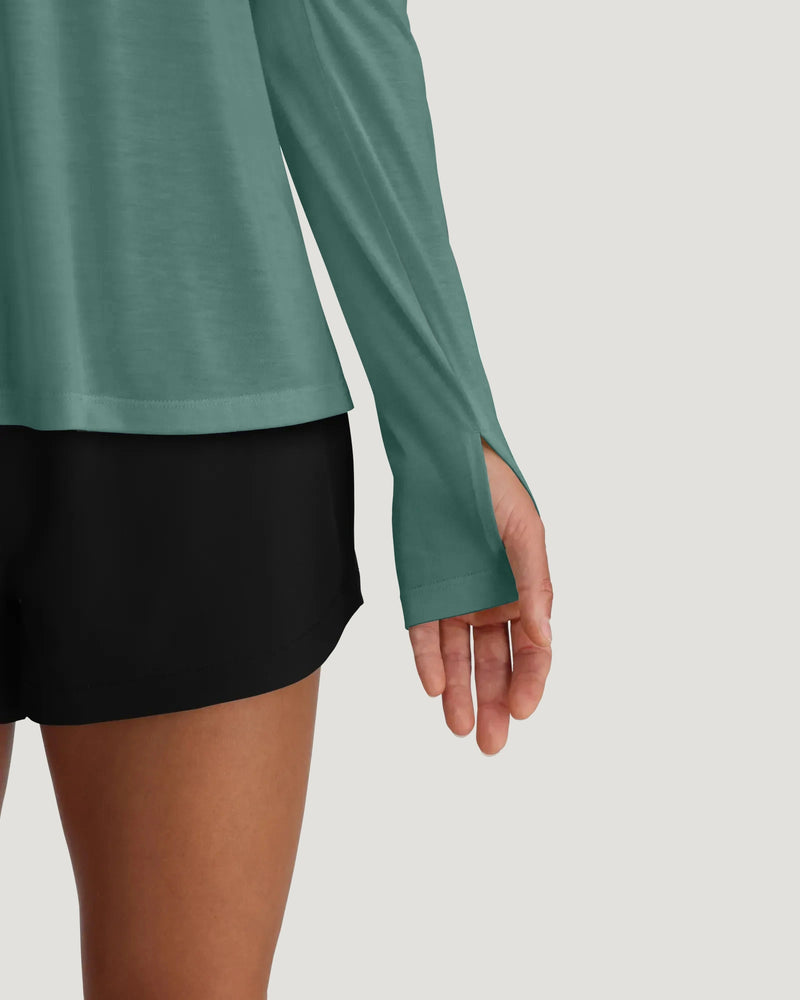 Women's Bamboo Lightweight Hoodie II - Sea Pine